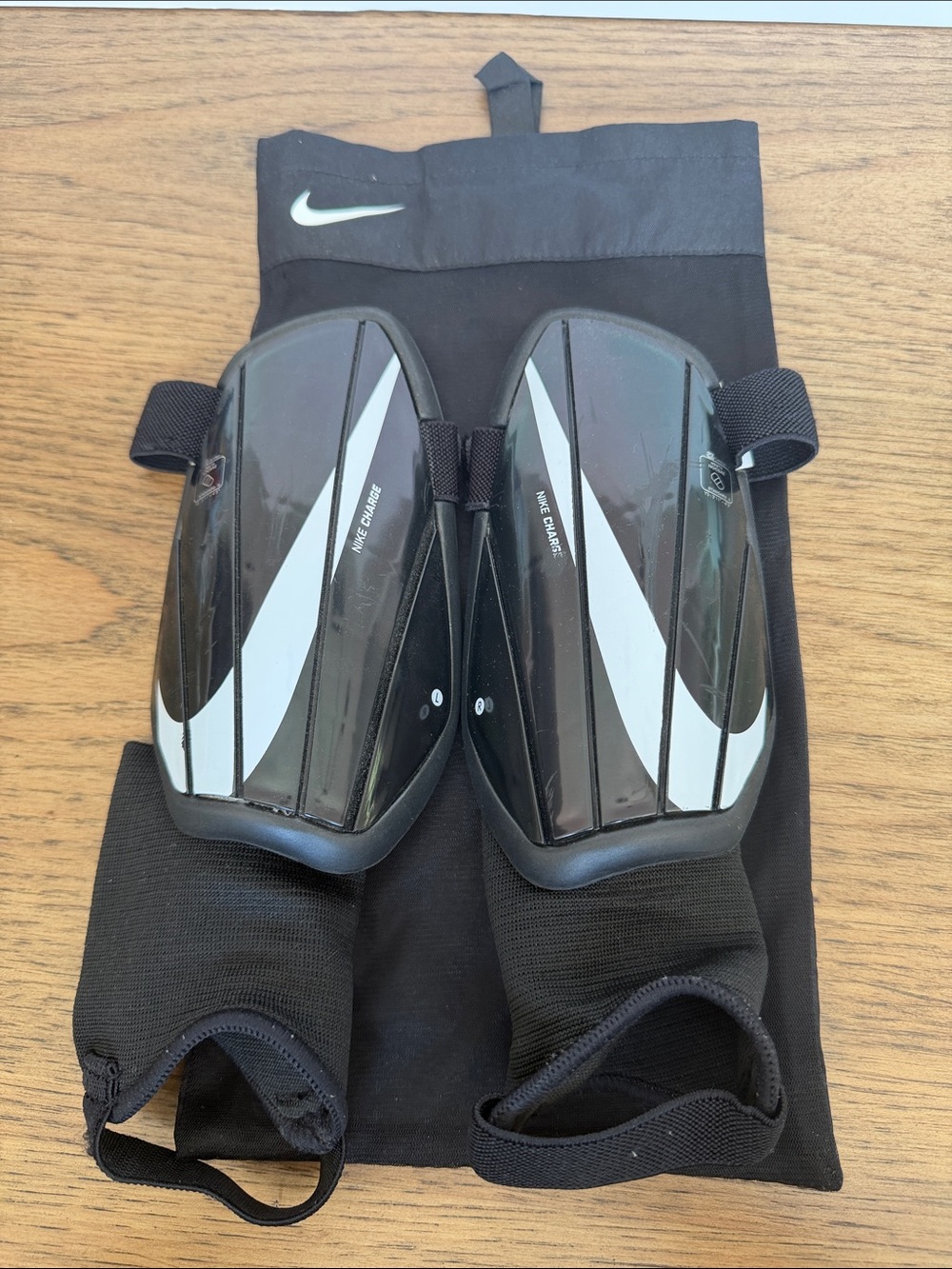 Nike Black and White Youth Soccer Shin Guards